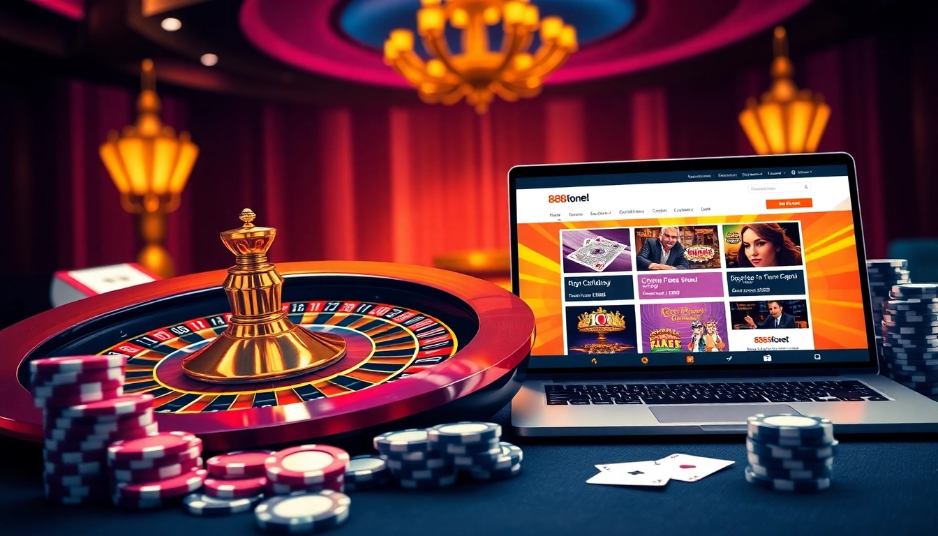 Betting and playing at 888new with engaging online gaming scene featuring roulette and poker.