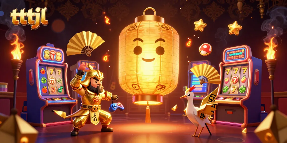Experience exhilarating gameplay with tttjl's vibrant casino scene featuring golden characters and lively slots.