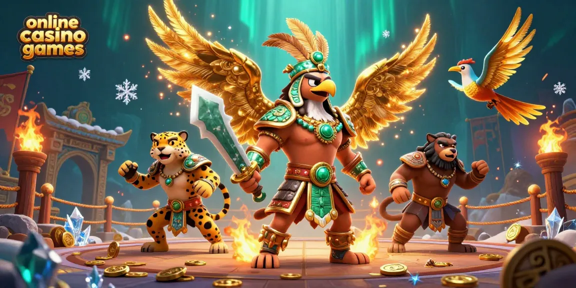 Engage in thrilling online casino games with Aztec warriors and dynamic gaming elements.