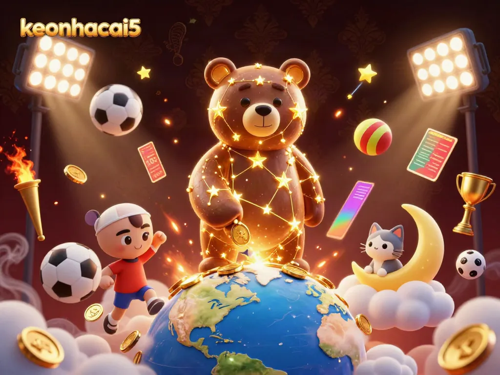Experience keonhacai5 as a dynamic sports betting haven where constellation bears scoop coins and stars light the sky.