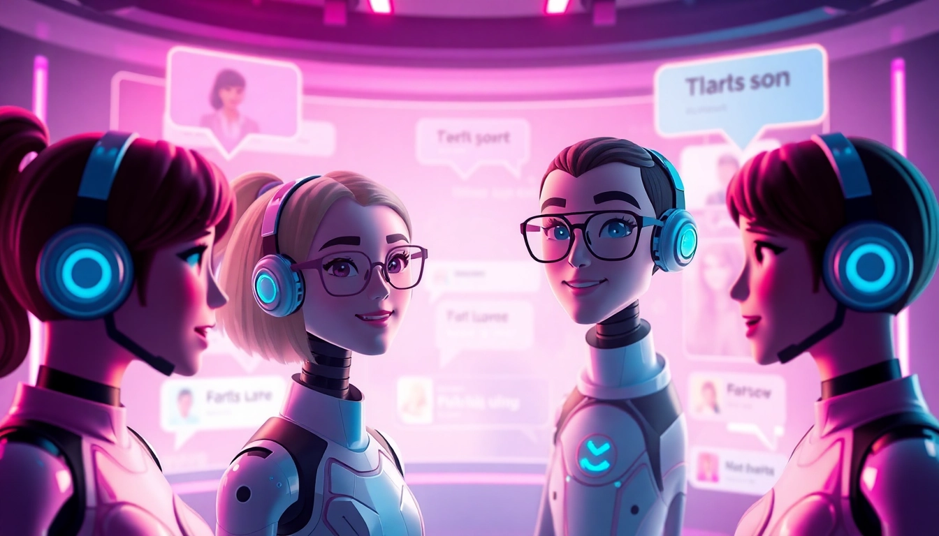 Interactive NSFW chat scene with AI characters showcasing crushon ia.